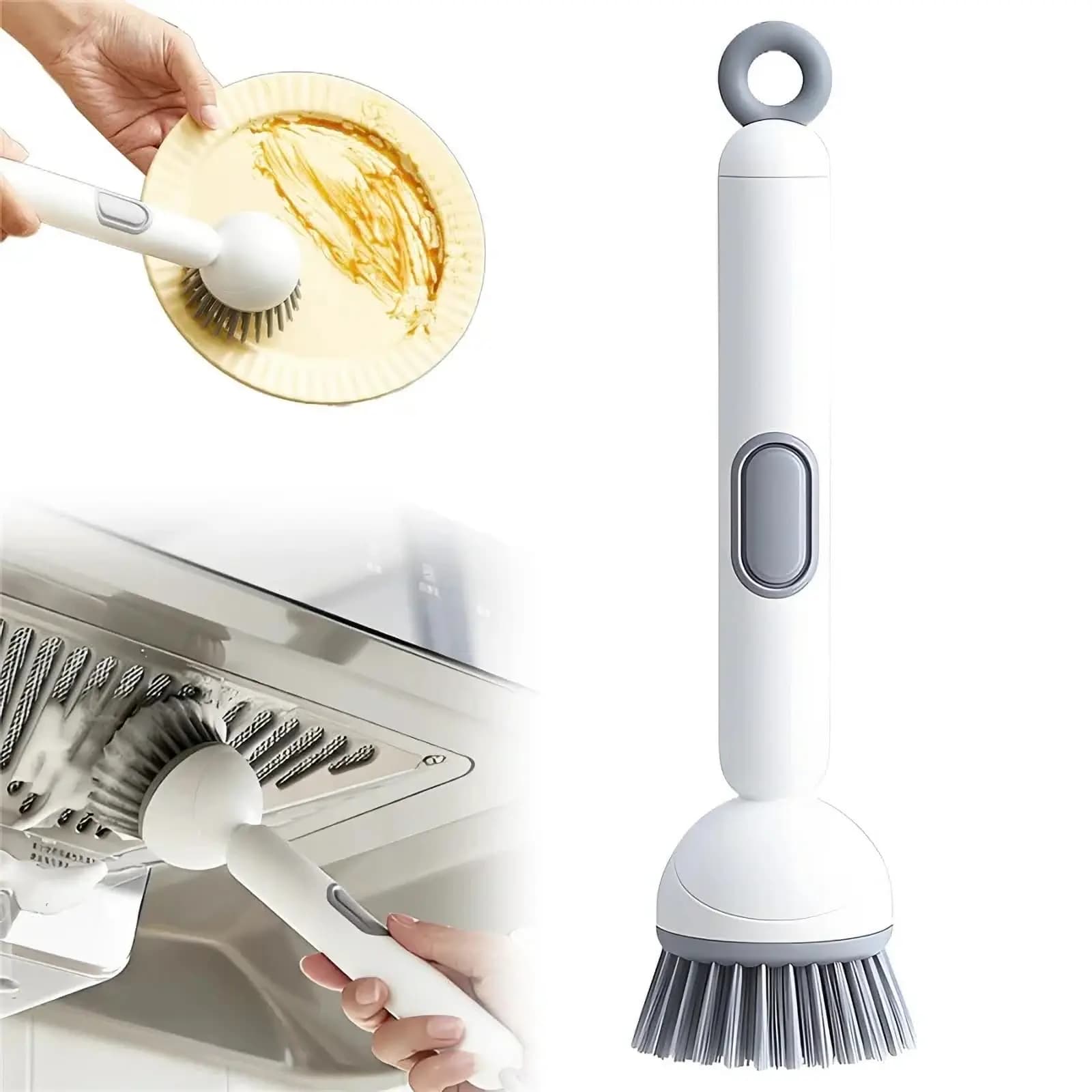 Perie de Curatat Multi-Suprafete Anti-Grasime Miraza, cu Dozator Detergent, Maner 27 cm, Cap Rotativ 360°