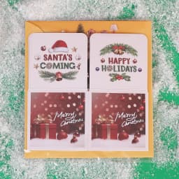 Felicitare 3D pop up Craciun Miraza expusa in decor de iarna