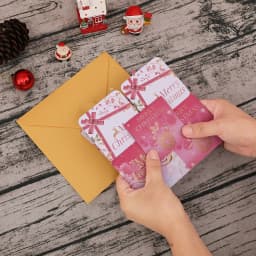 felicitare roz si plic